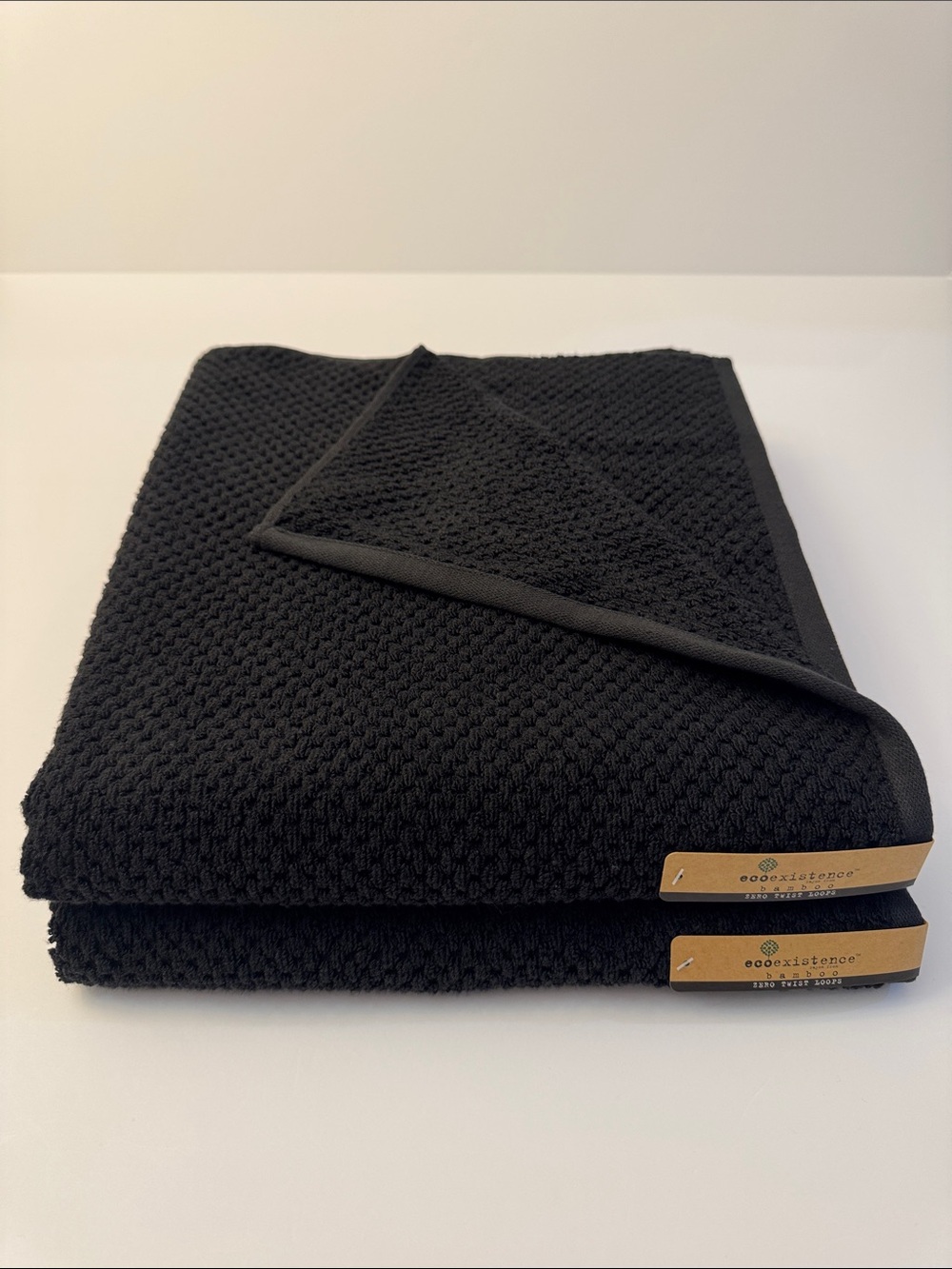 8pc ECOEXISTENCE Bamboo Zero Twist Loops Bath Towel Set - Caviar(Black) - Picture 4 of 11